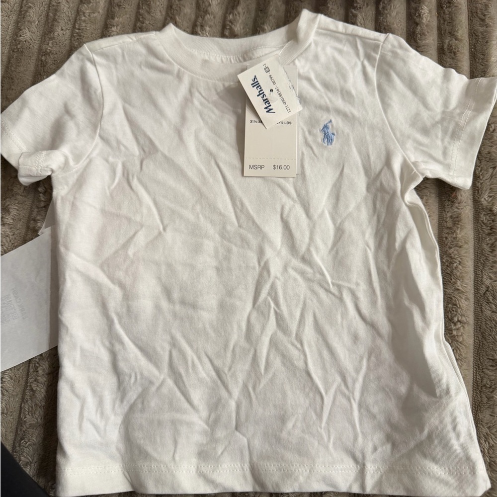 Polo by Ralph Lauren Kids White Tee with Blue Logo